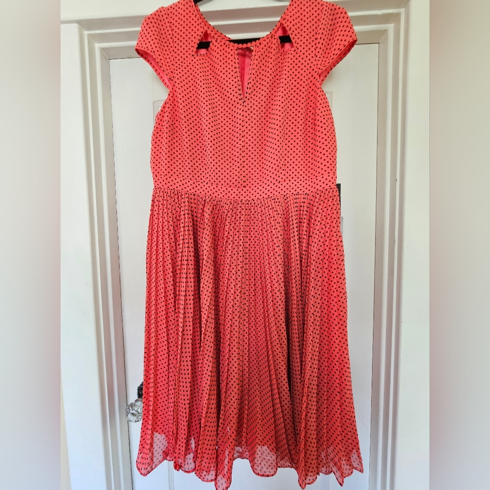 Adrianna Papell Polka Dot Swing Dress